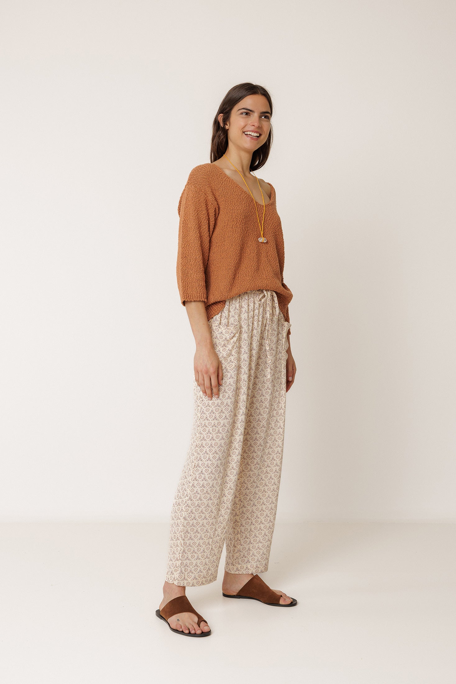 Pull Bouclé En Coton Biologique - Rouille