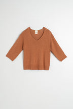 Pull Bouclé En Coton Biologique - Rouille
