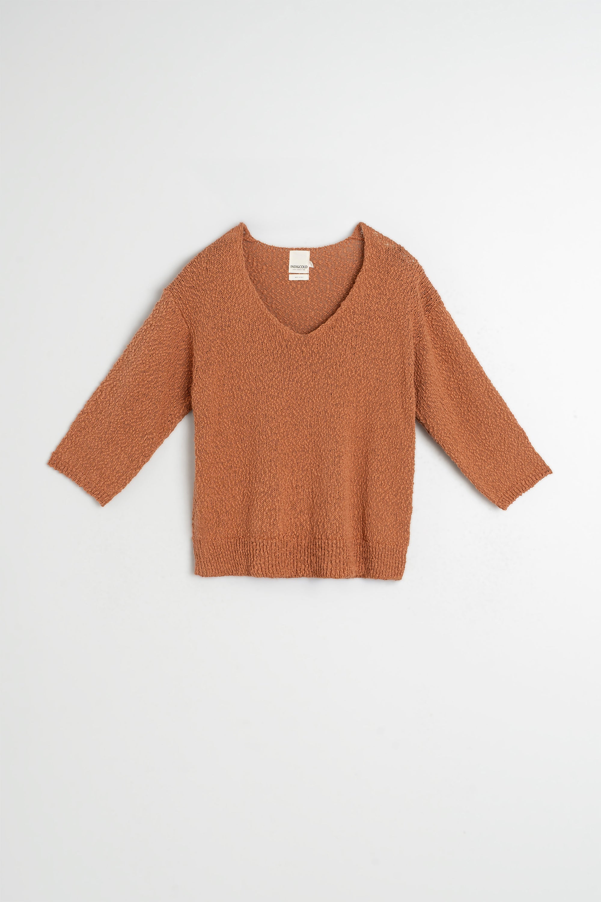 Pull Bouclé En Coton Biologique - Rouille