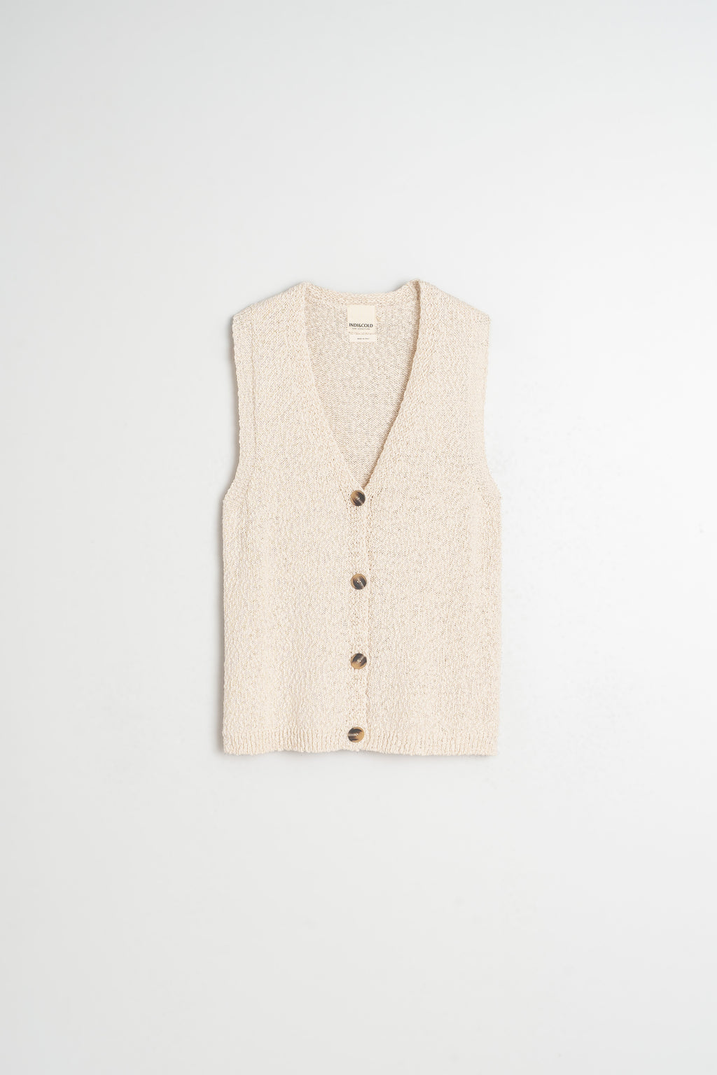 Gilet Bouclé En Coton Biologique - Écru