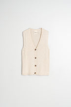 Gilet Bouclé En Coton Biologique - Écru