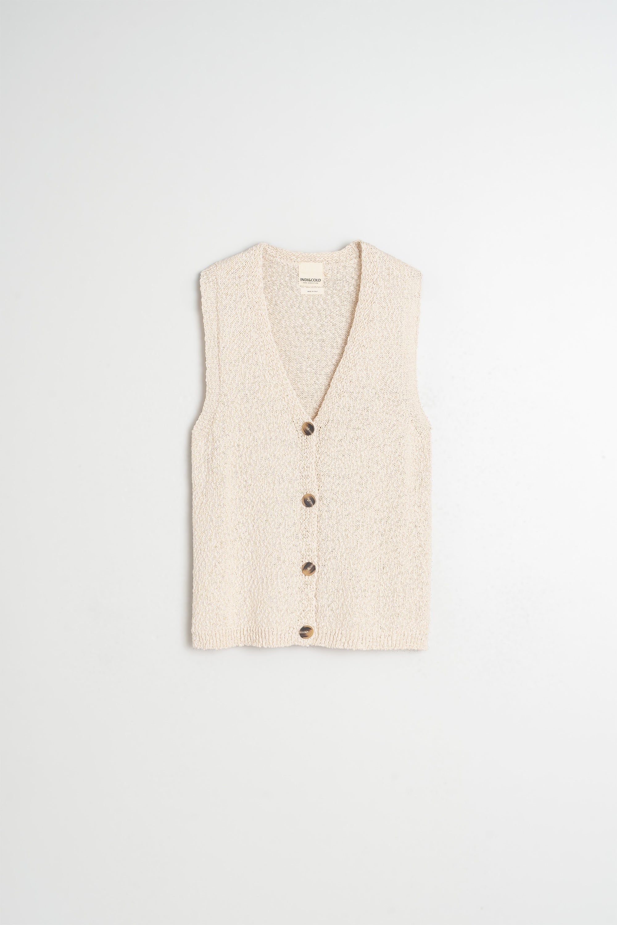 Gilet Bouclé En Coton Biologique - Écru