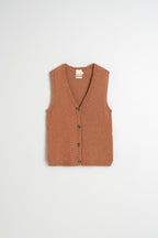 Gilet Bouclé En Coton Biologique - Rouille