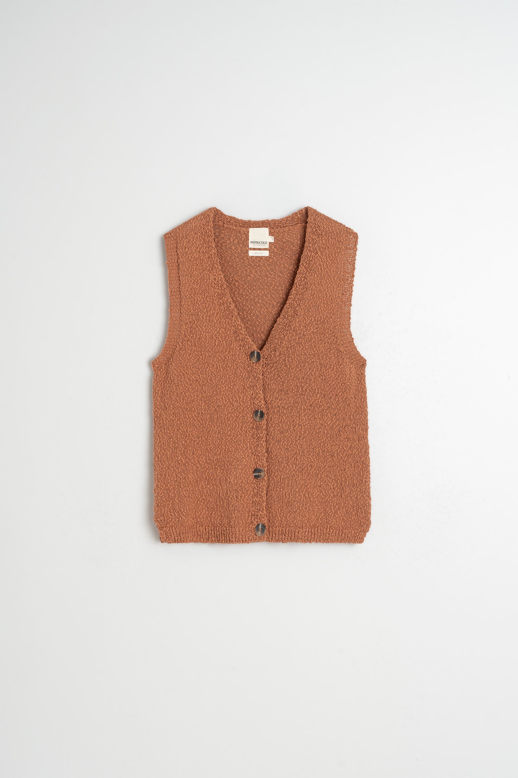Gilet Bouclé En Coton Biologique - Rouille