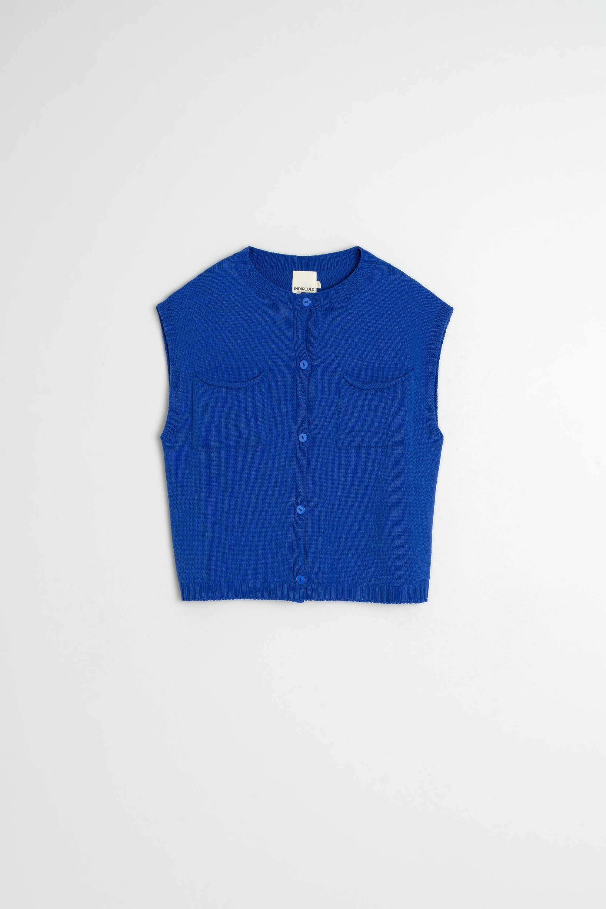 Gilet Coupe Carrée À Poches - Bleu Britannique