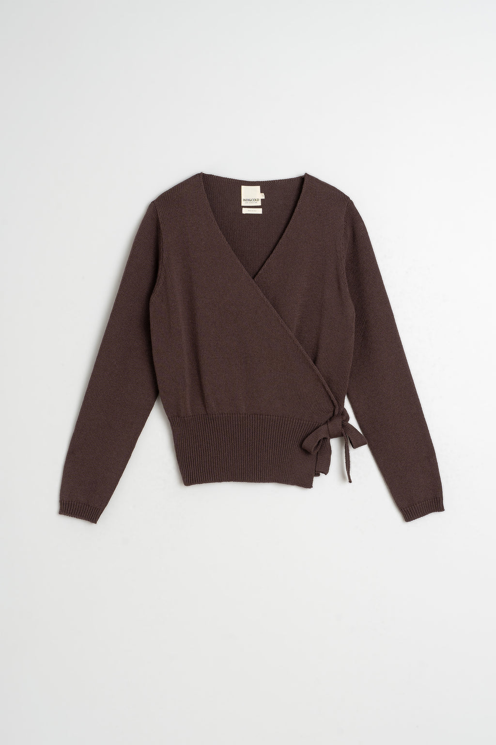 Cardigan Cache-Cœur En Maille - Chocolat