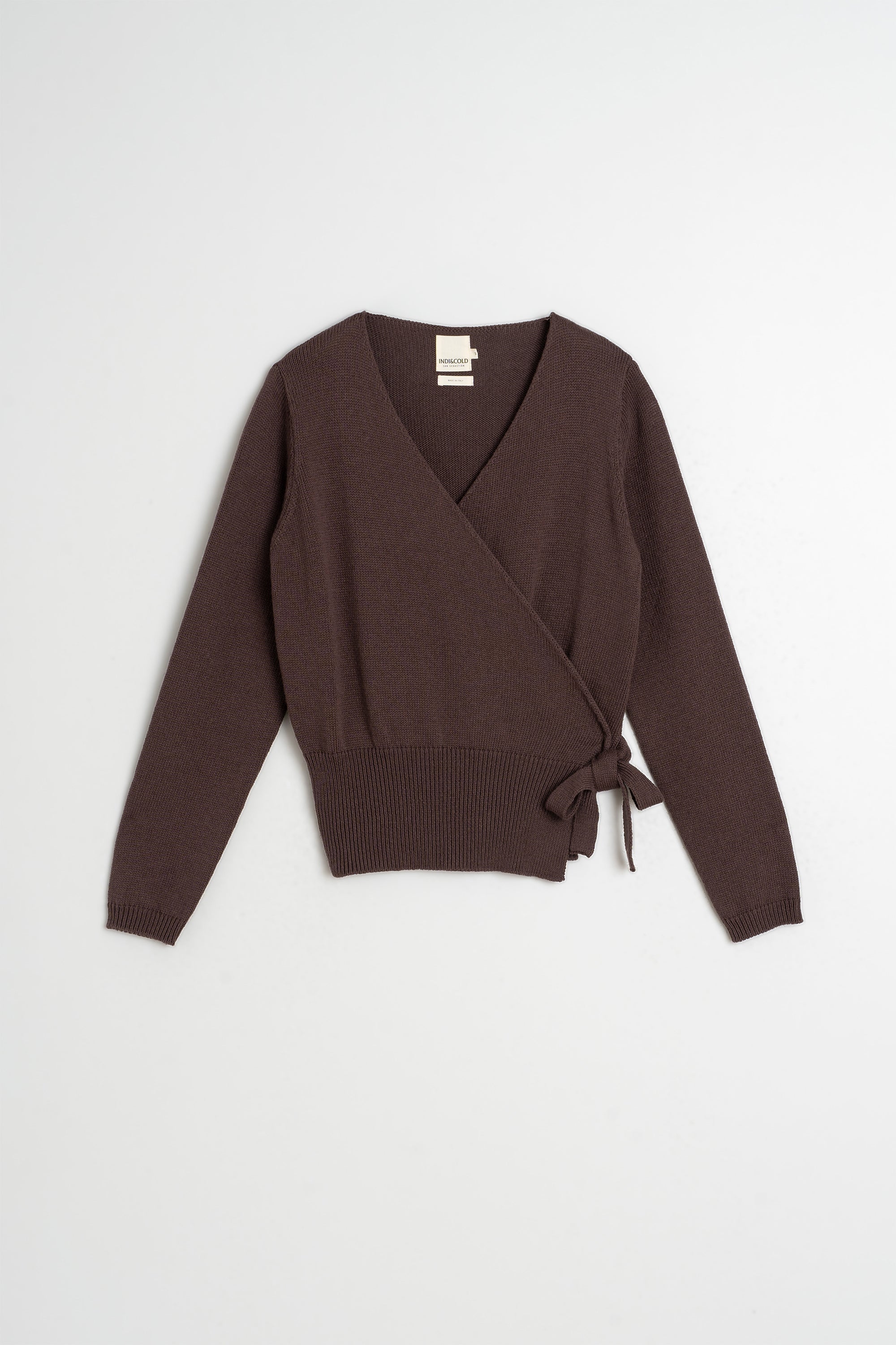 Cardigan Cache-Cœur En Maille - Chocolat