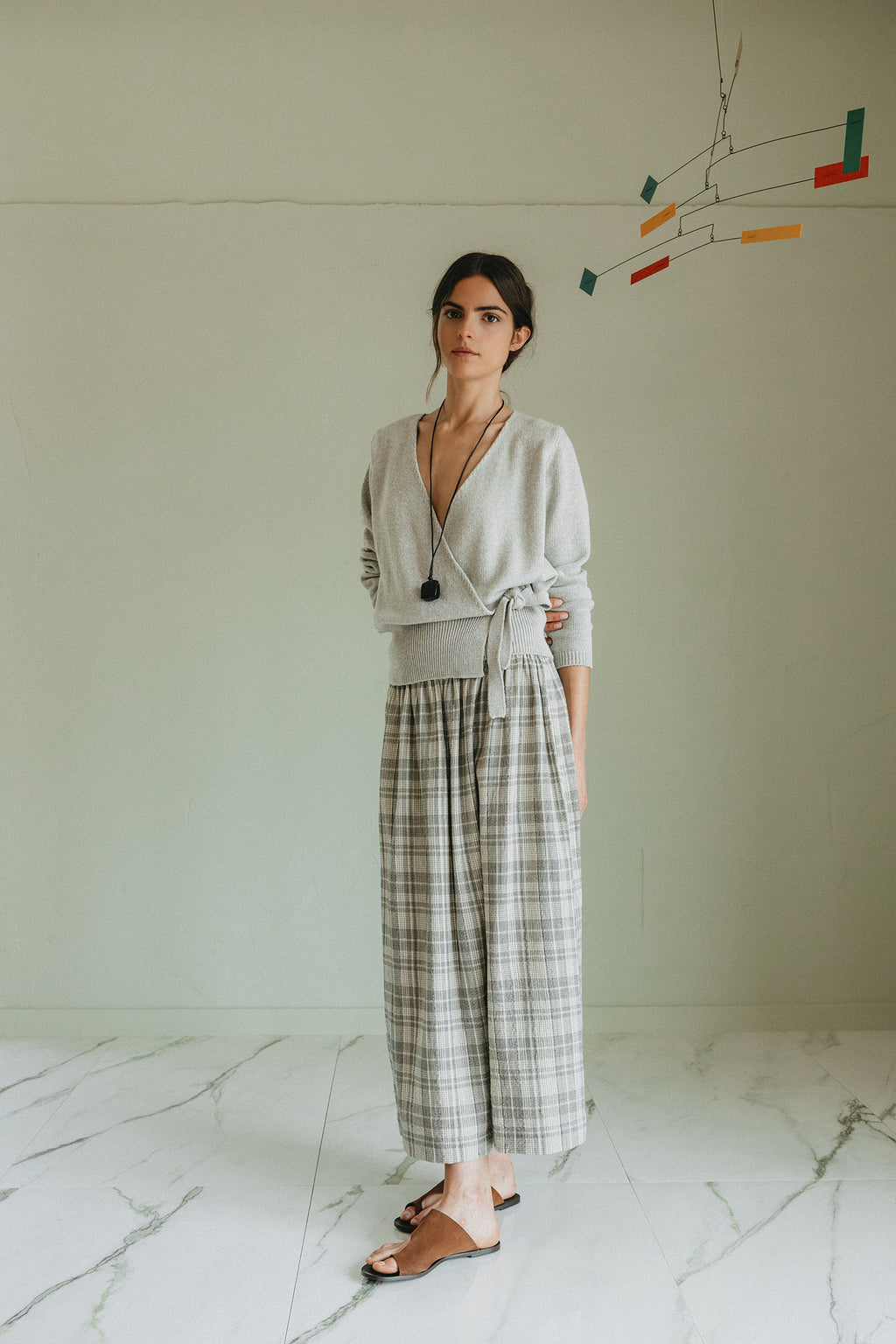 Cardigan Cache-Cœur En Maille - Gris Chiné