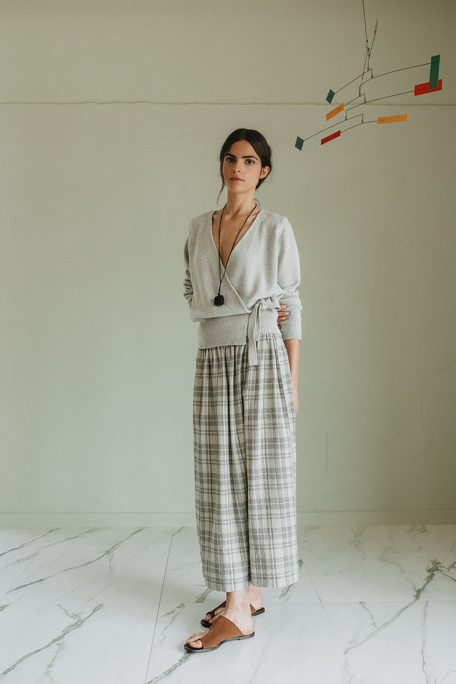 Cardigan Cache-Cœur En Maille - Gris Chiné