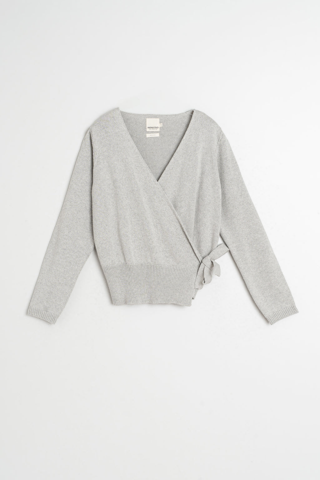 Cardigan Cache-Cœur En Maille - Gris Chiné