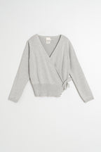 Cardigan Cache-Cœur En Maille - Gris Chiné