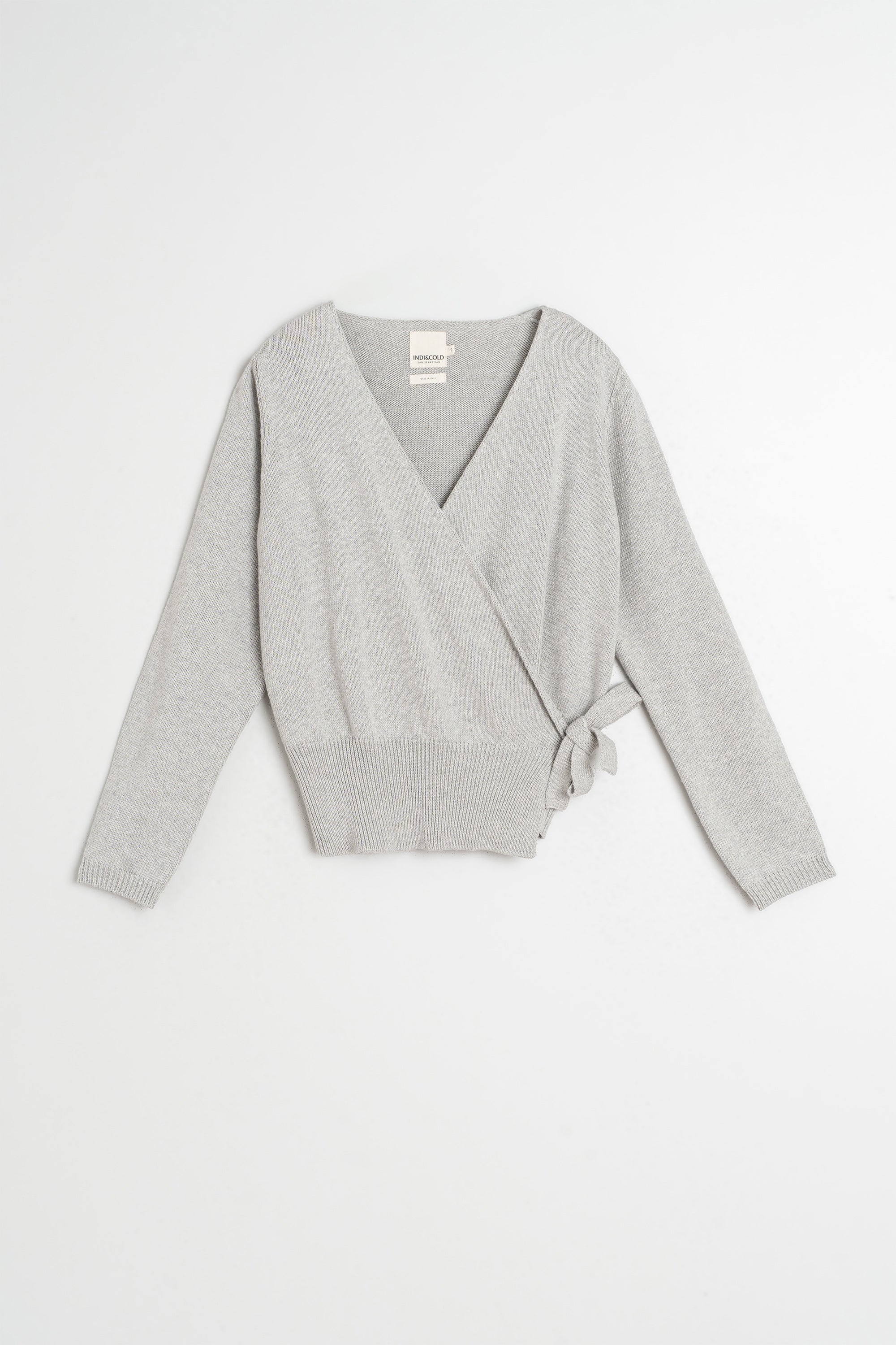 Cardigan Cache-Cœur En Maille - Gris Chiné