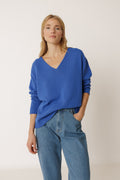 Pull À Décolleté Plongeant - Bleu Britannique