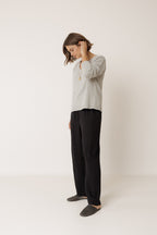 Pull À Décolleté Plongeant - Gris Chiné