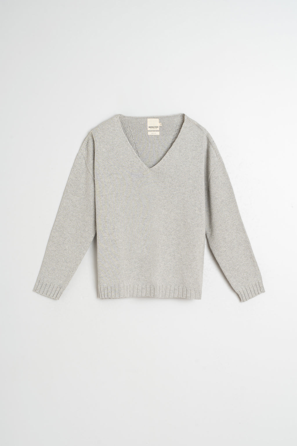 Pull À Décolleté Plongeant - Gris Chiné