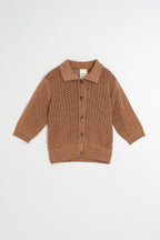 Veste En Maille Ajourée - Terre Cuite