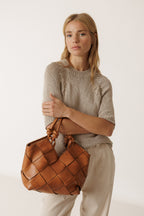 Pull En Maille Ruban - Beige
