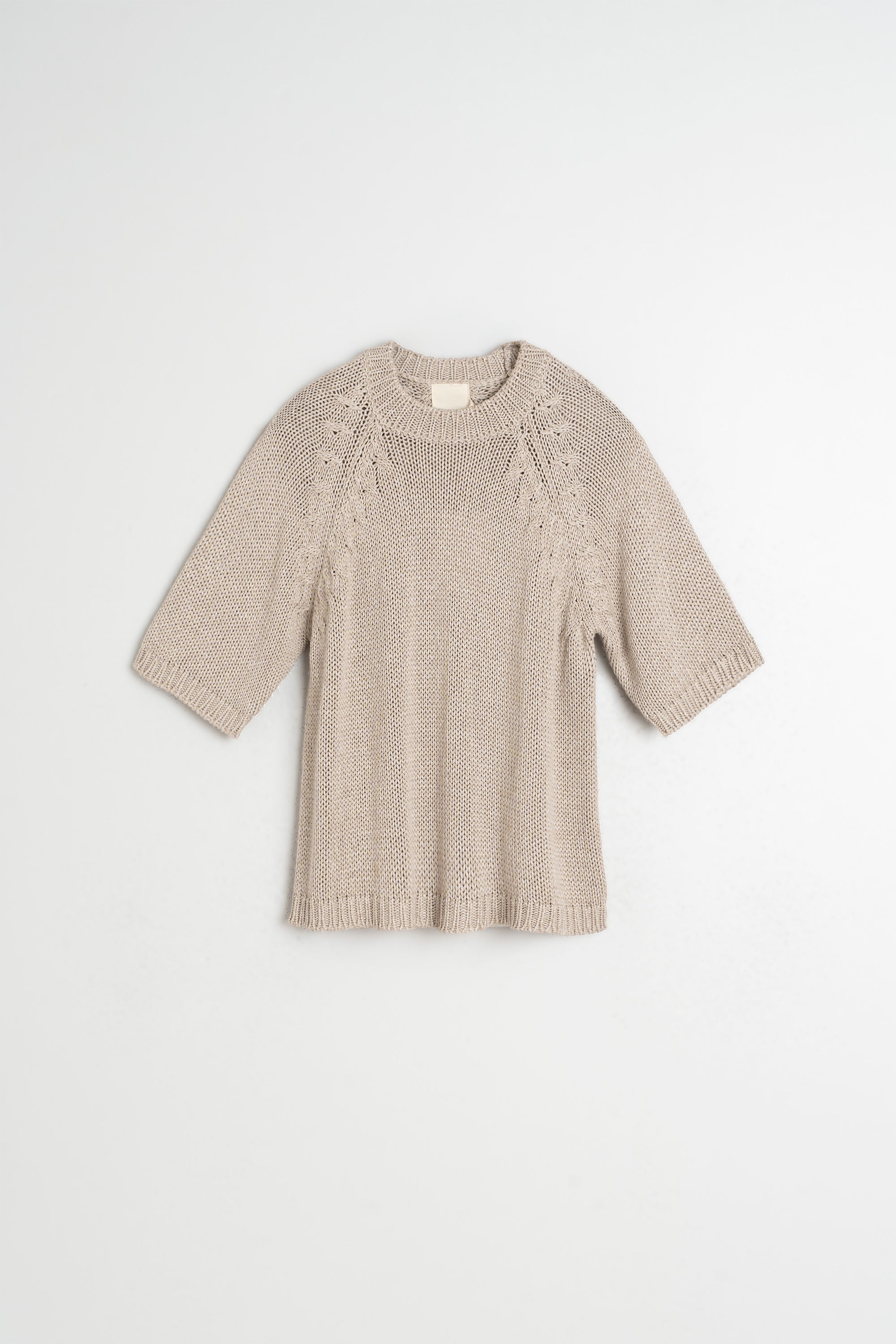 Pull En Maille Ruban - Beige