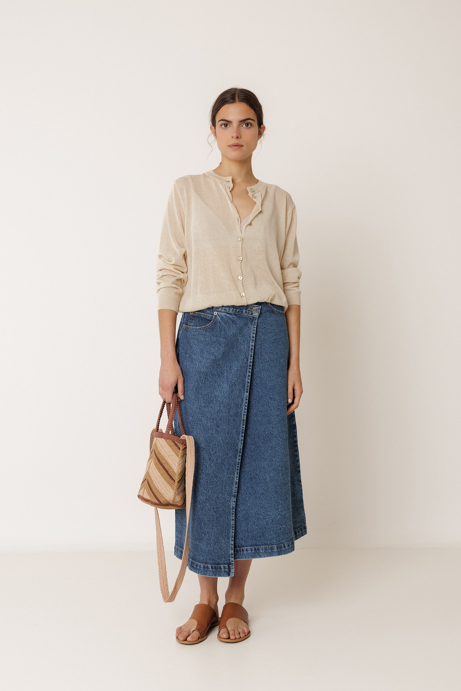 Veste En Maille Transparente - Beige