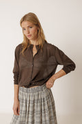 Veste En Maille Transparente - Chocolat