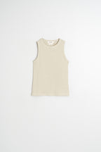 T-Shirt Dos-Nu Côtelé Rayé - Kaki