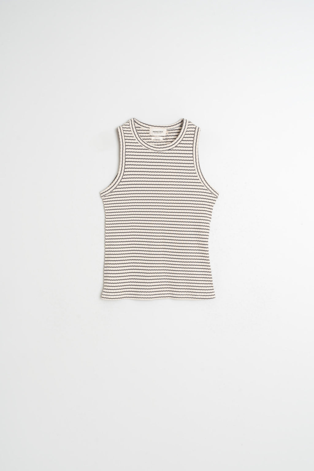 T-Shirt Dos-Nu Côtelé Rayé - Charbon
