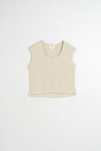 T-Shirt Rayé Coupe Carrée - Kaki