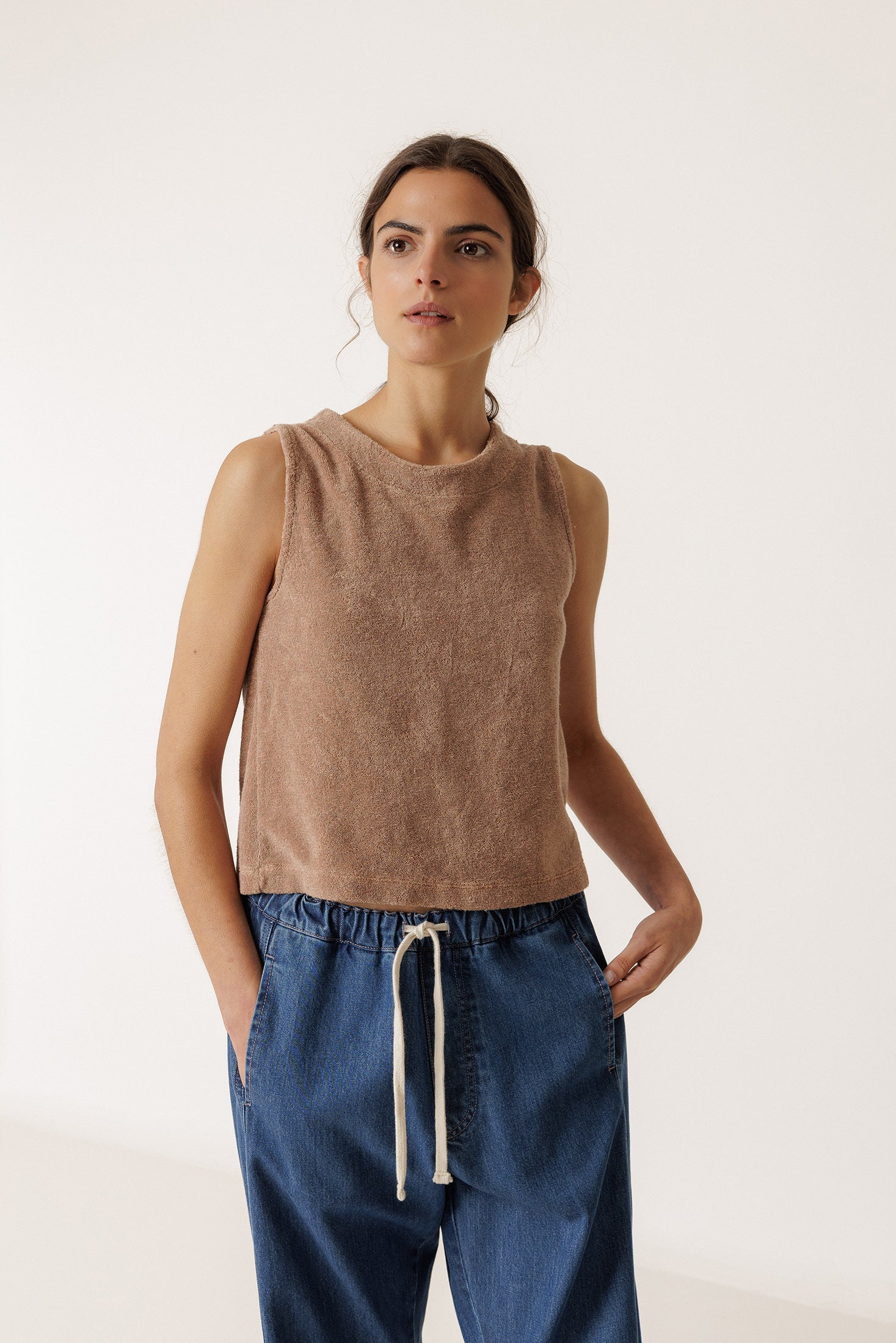 Haut Court En Éponge - Rose