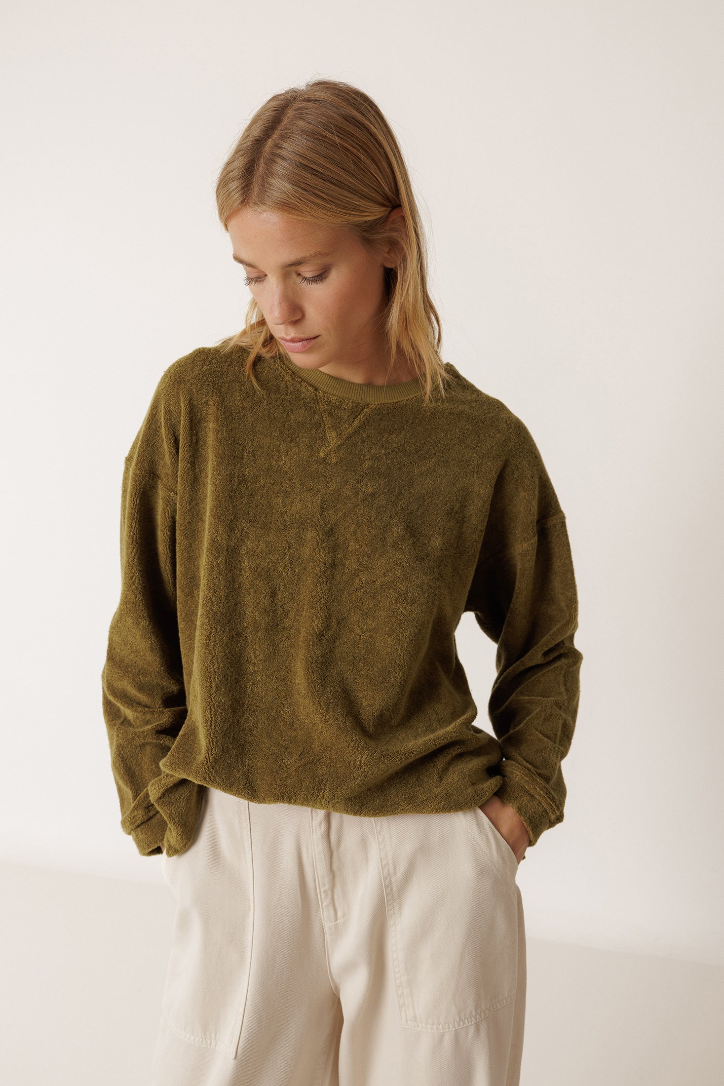 Sweat-Shirt En Éponge Lara - Kaki