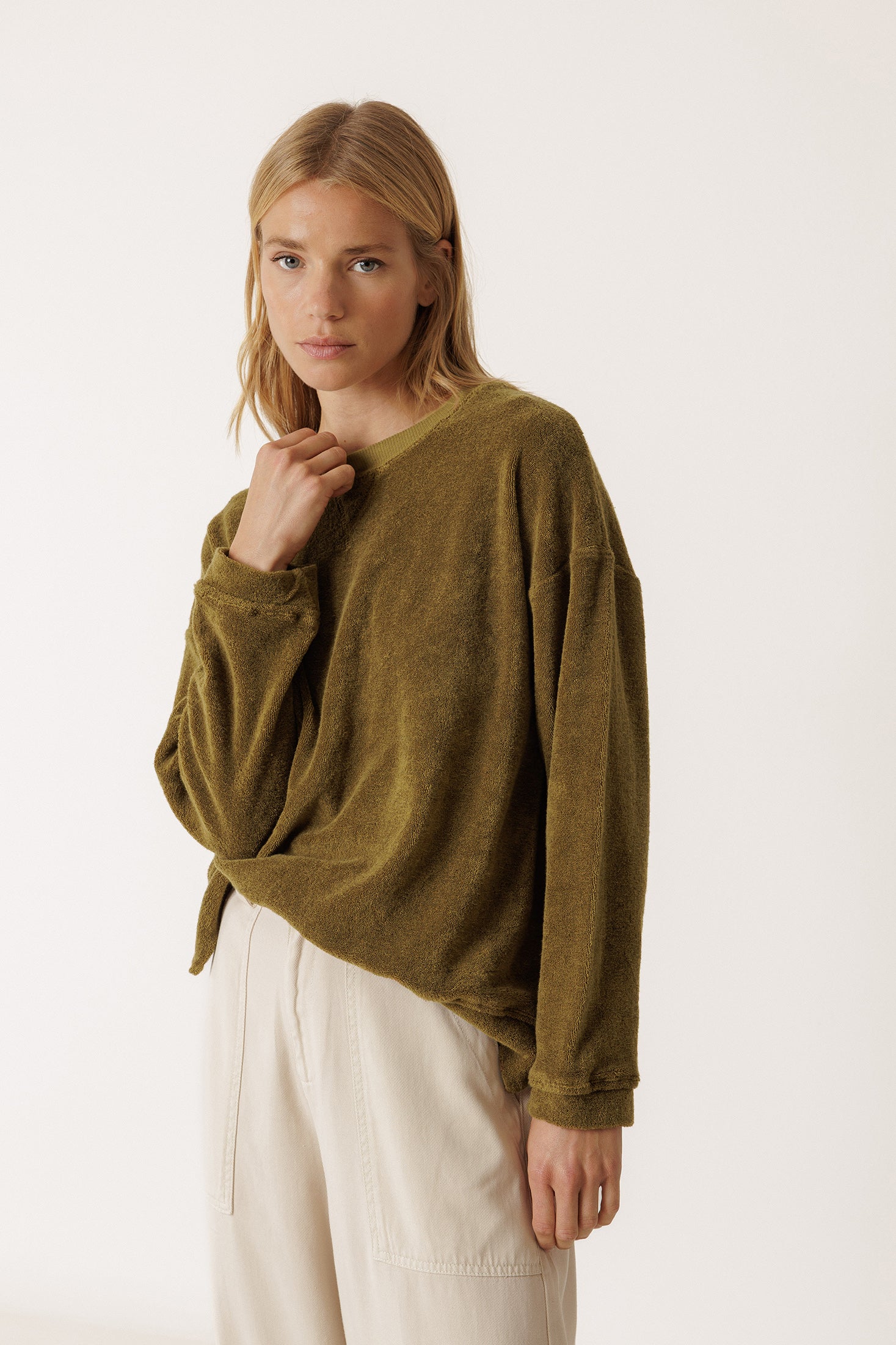 Sweat-Shirt En Éponge Lara - Kaki