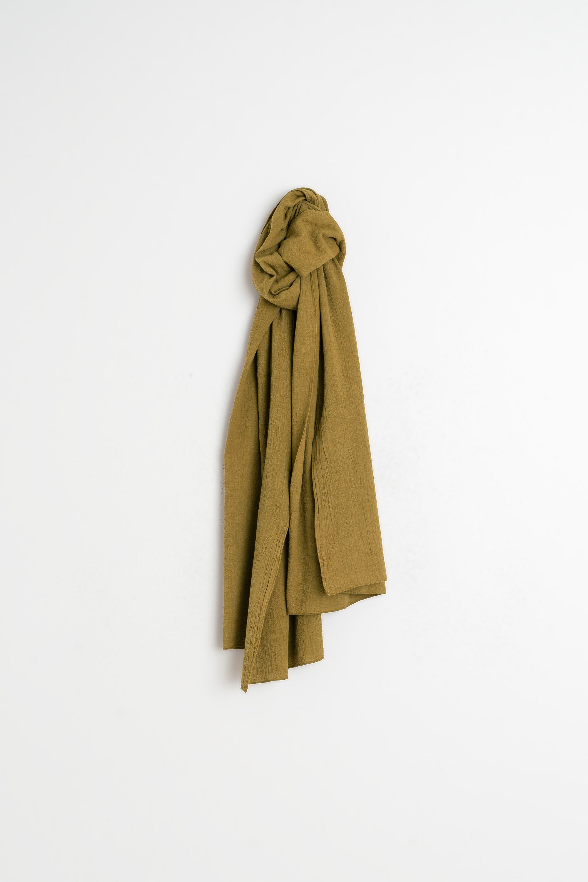 Foulard Texturé En Coton - Kaki