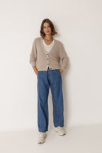Veste En Demi-Côte Anglaise - Beige