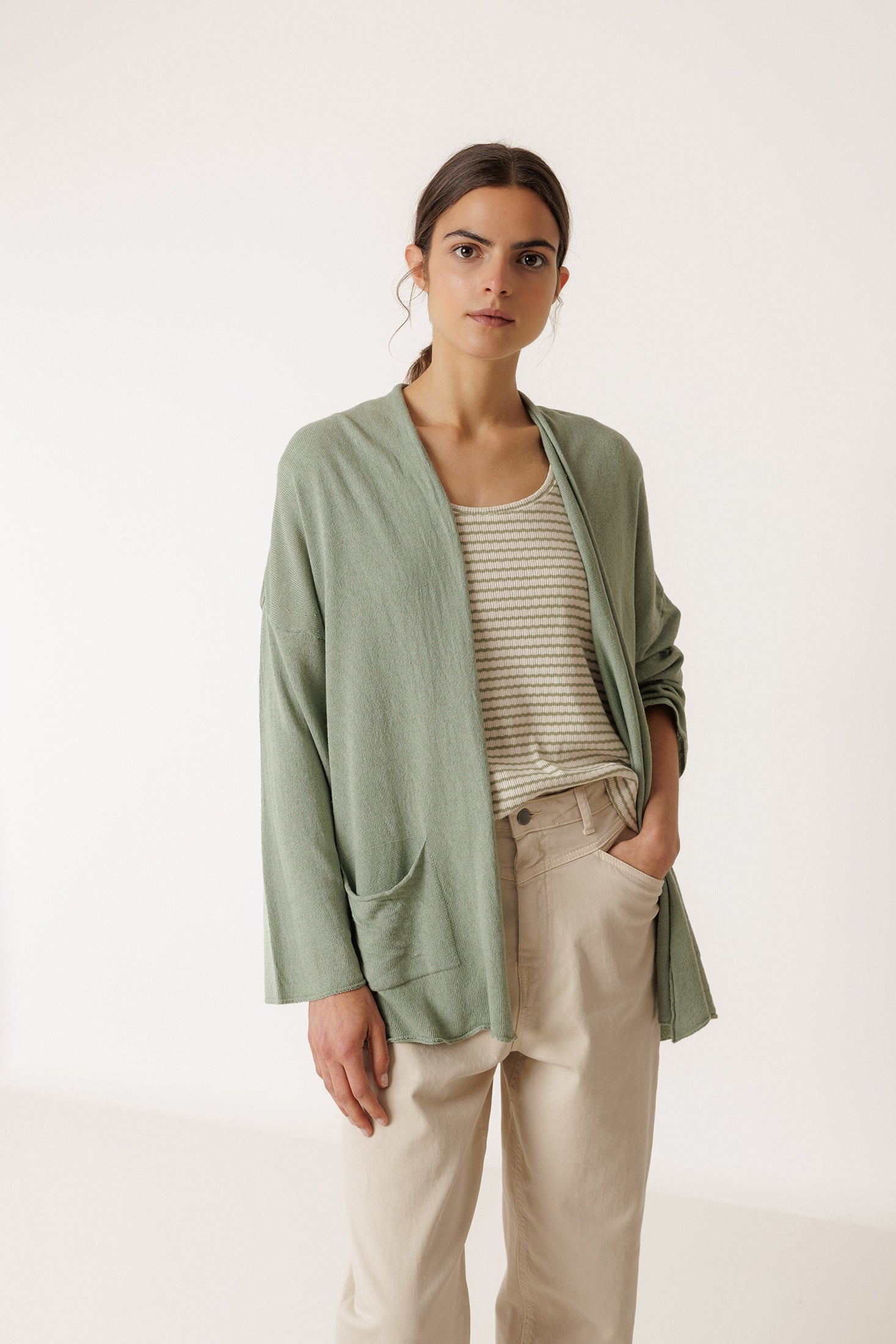 Veste Teinte En Pièce - Sauge