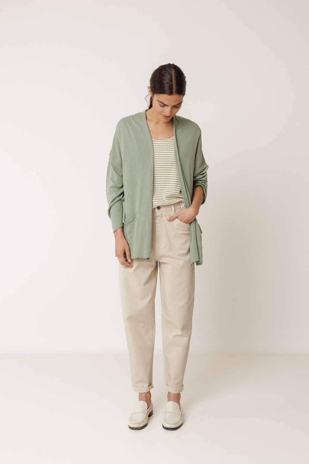 Veste Teinte En Pièce - Sauge