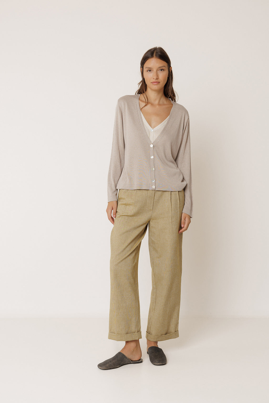 Veste En Maille Double - Beige