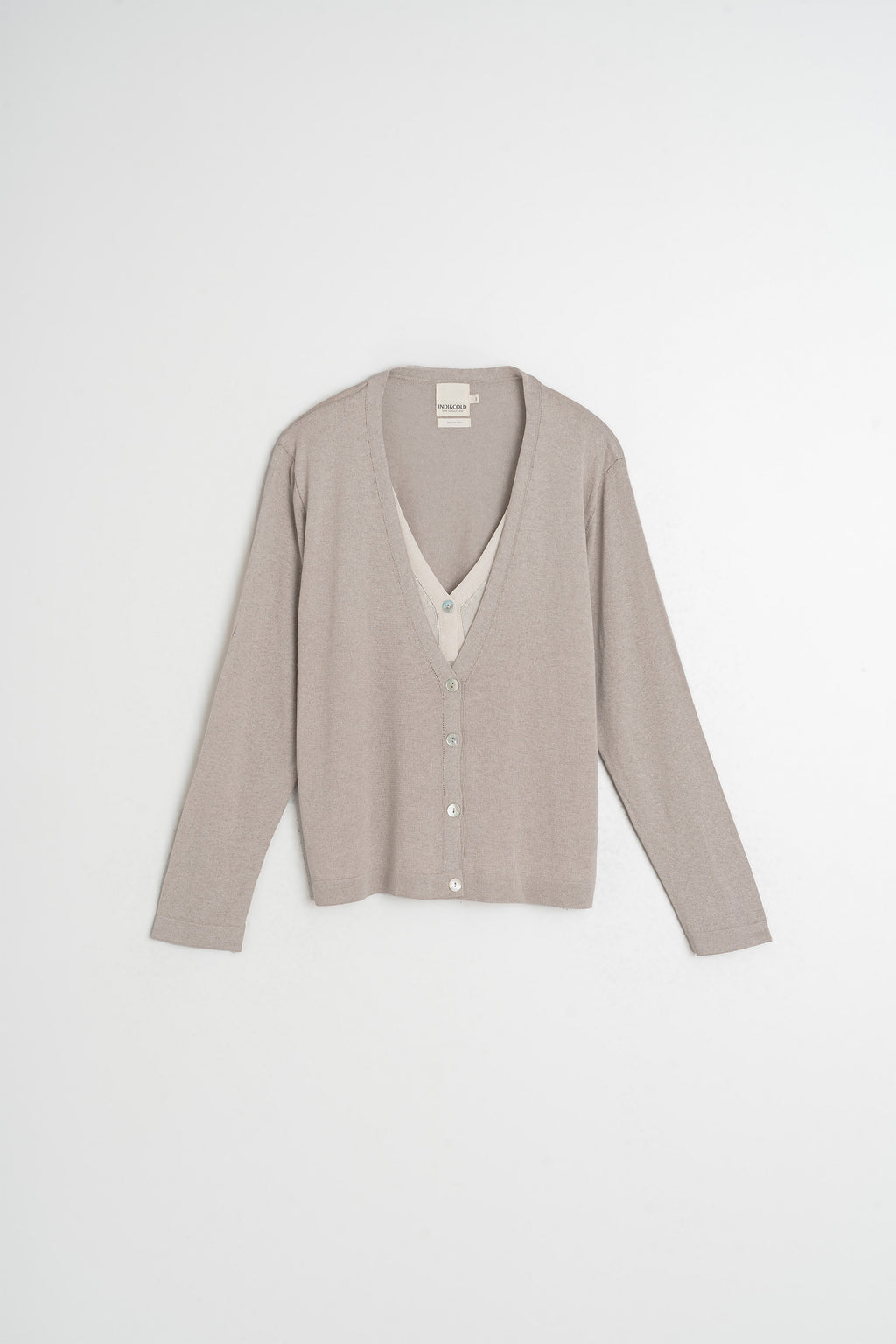 Veste En Maille Double - Beige