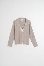 Veste En Maille Double - Beige