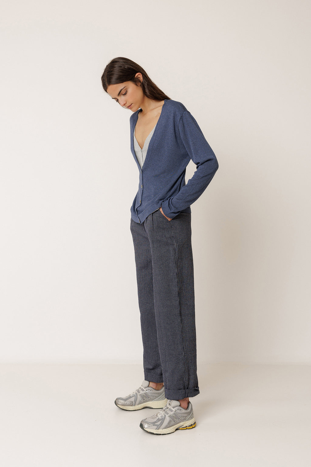 Veste En Maille Double - Indigo