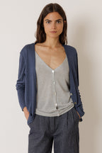 Veste En Maille Double - Indigo