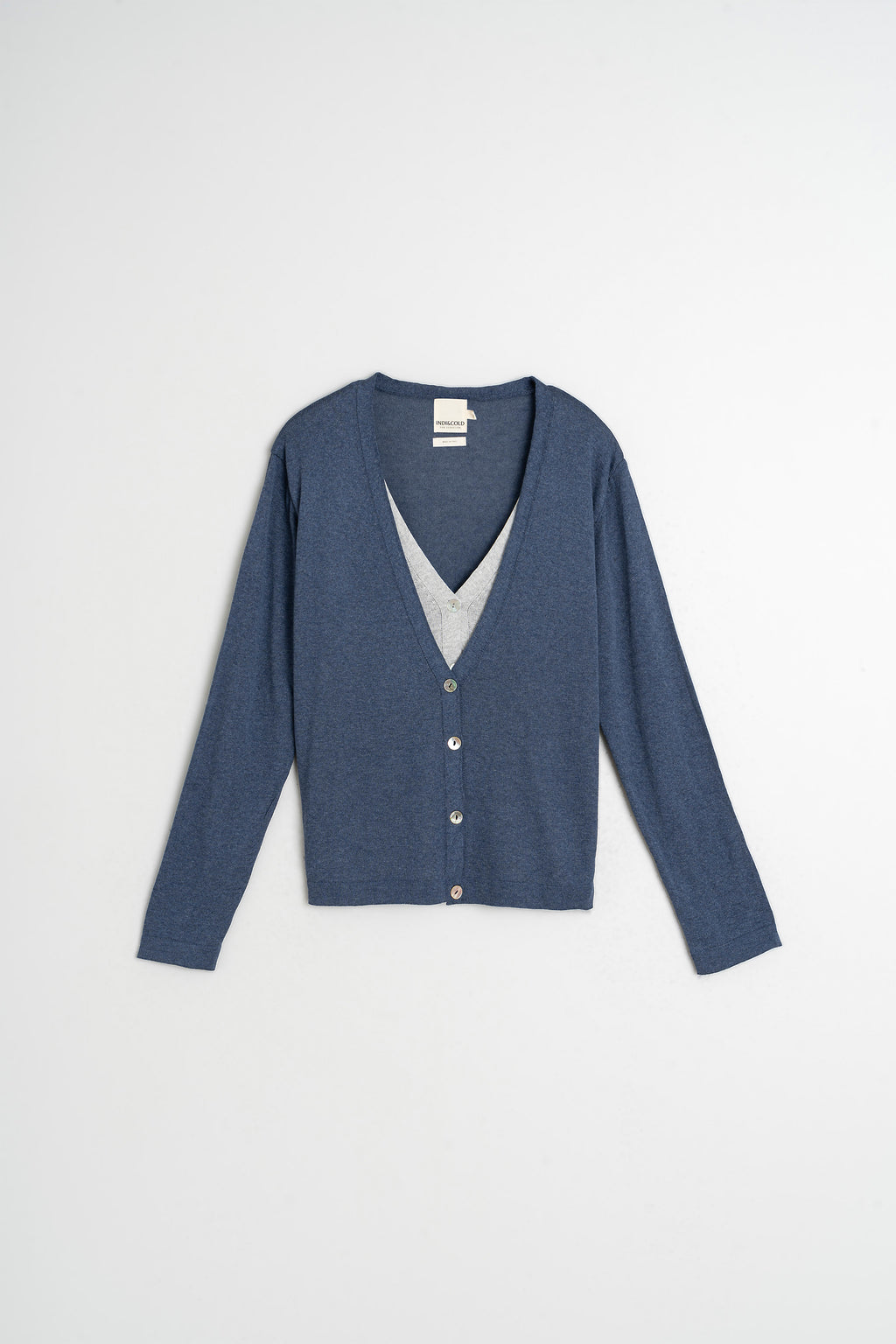 Veste En Maille Double - Indigo