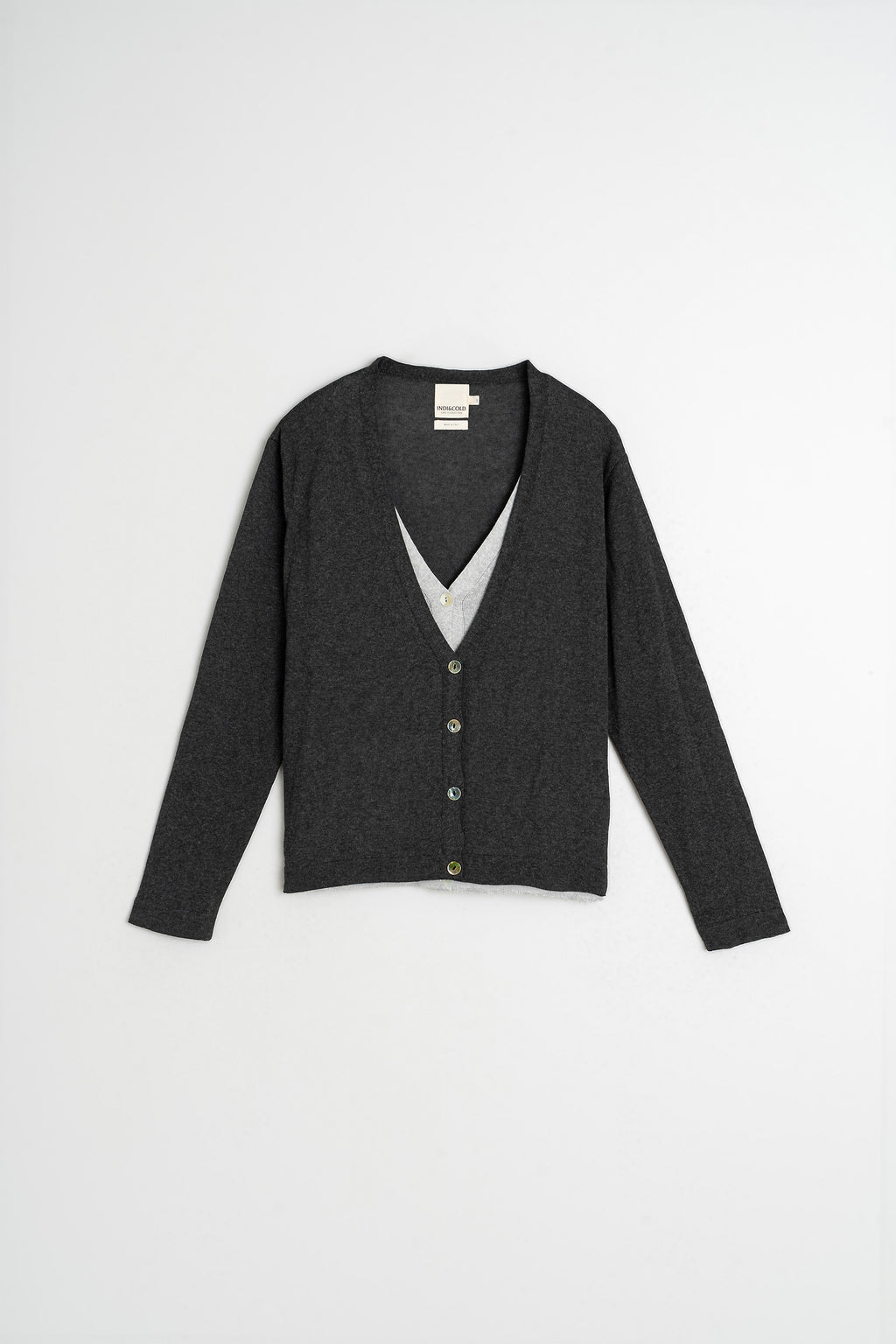 Veste En Maille Double - Charbon
