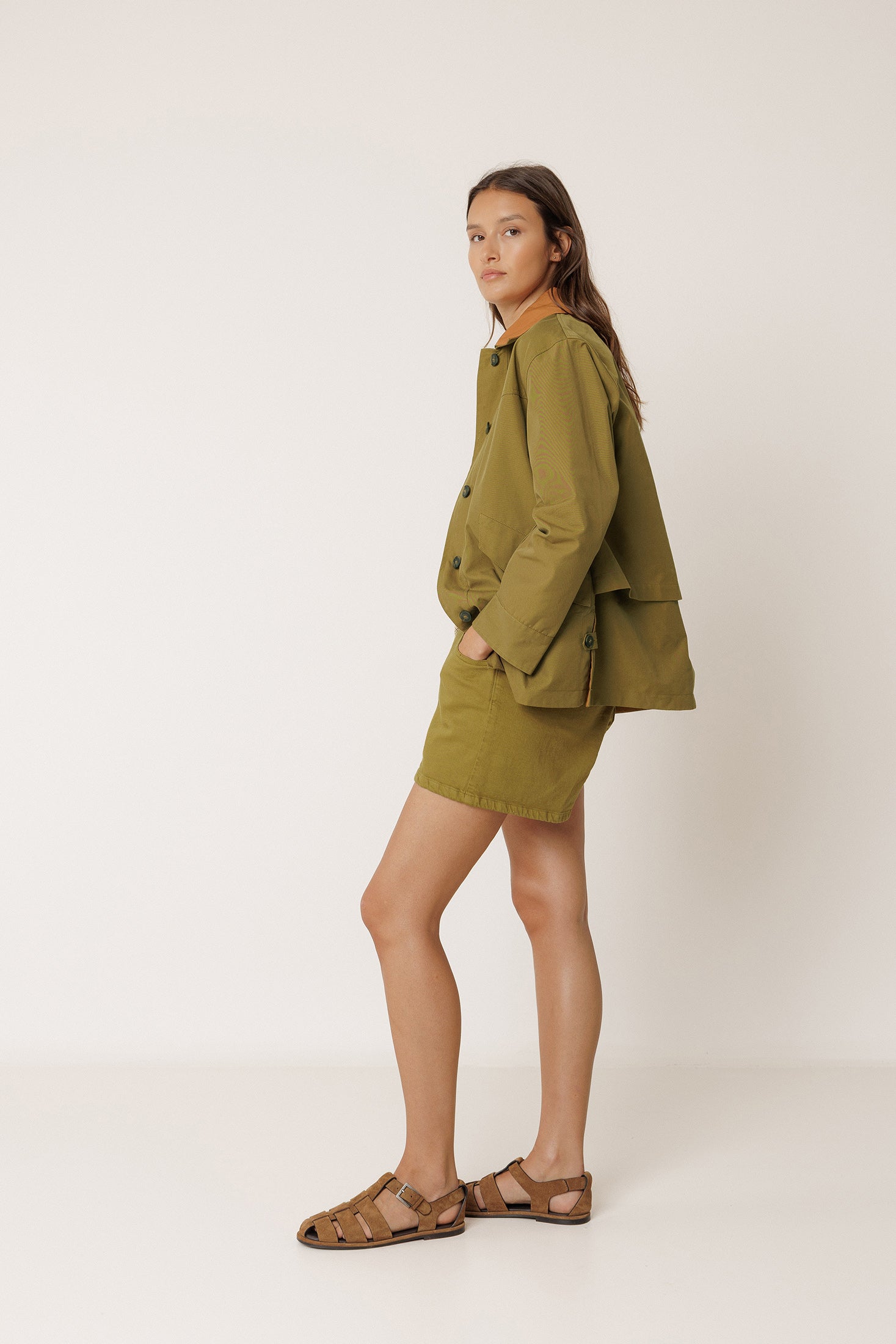 Imperméable Court - Kaki