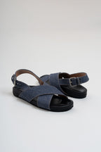 Sandales Croisées En Jean - Denim