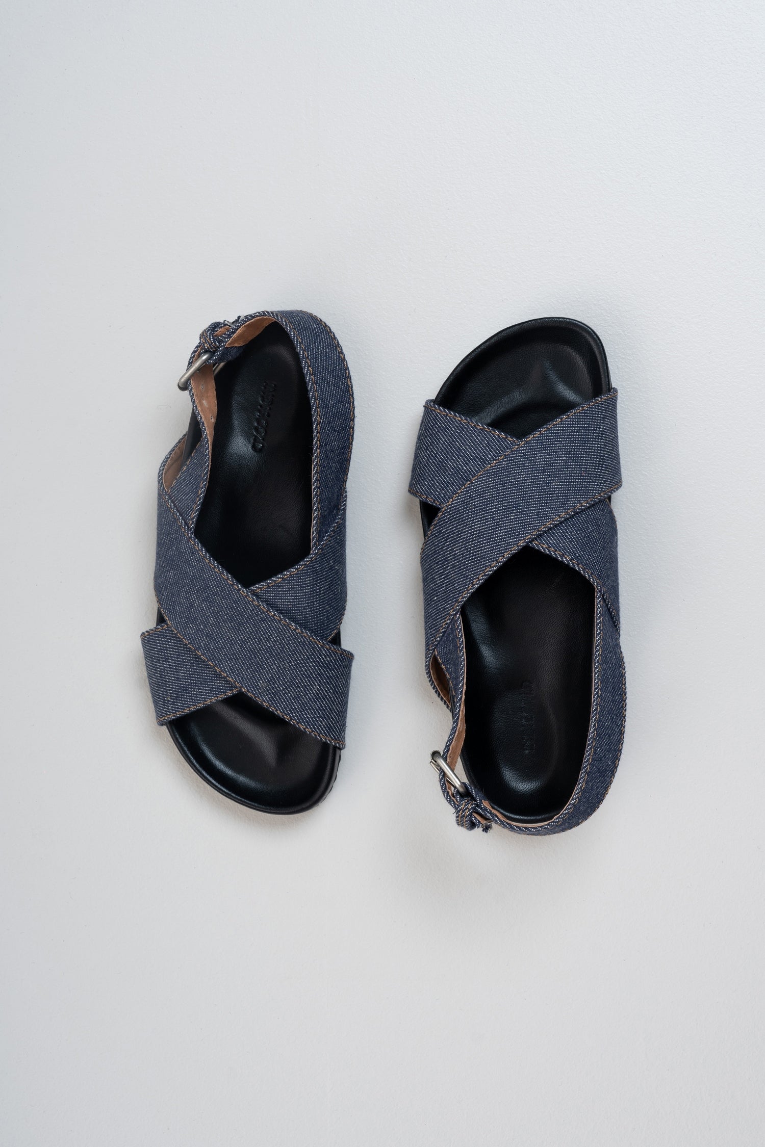 Sandales Croisées En Jean - Denim
