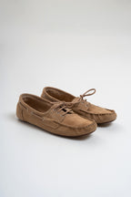 Mocassins En Cuir Suede - Beige