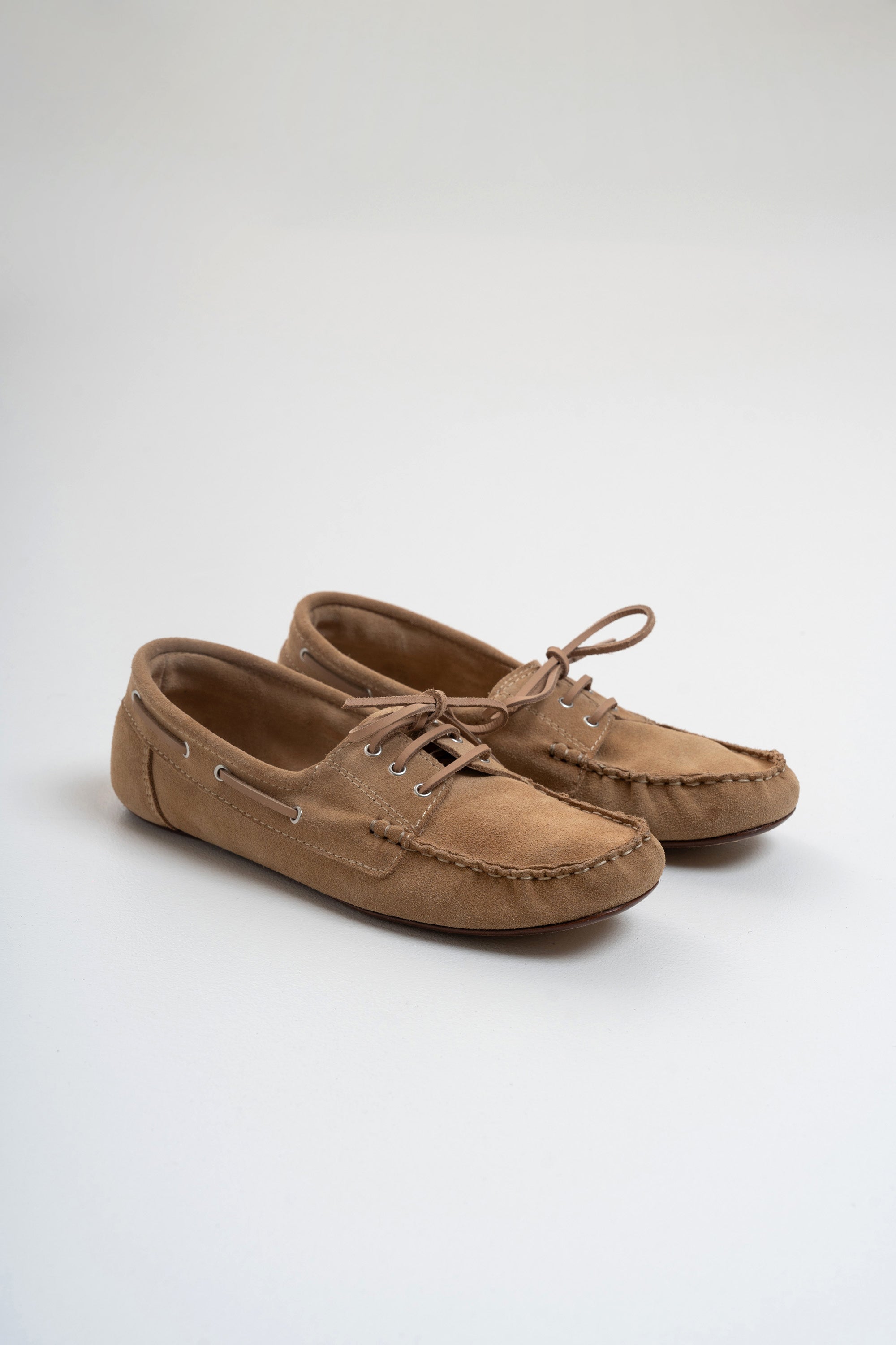Mocassins En Cuir Suede - Beige