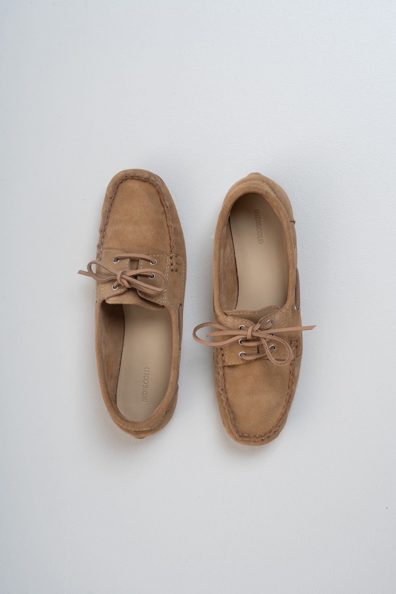 Mocassins En Cuir Suede - Beige