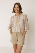 Blouse À Détails Ajourés - Écru