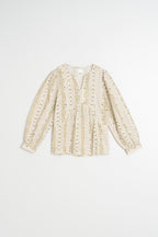Blouse À Détails Ajourés - Écru