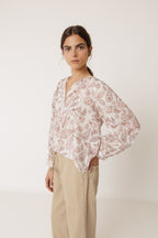 Blouse À Détails Ajourés - Litchi
